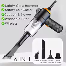 6 IN 1 Car Vacuum Cleaner Suction Blow Vaccum Vacum Wireless Home Handheld