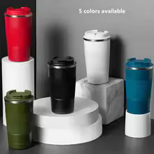 510ml Double Stainless Steel 304 Coffee Thermos Mug Leak-Proof Non-Slip Car Vacuum Flask Travel Thermal Cup Water Bottle