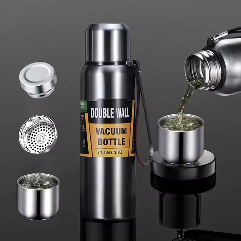 500/1000/1500ml Stainless Steel Thermos Large Capacity Vacuum Flask Portabl
